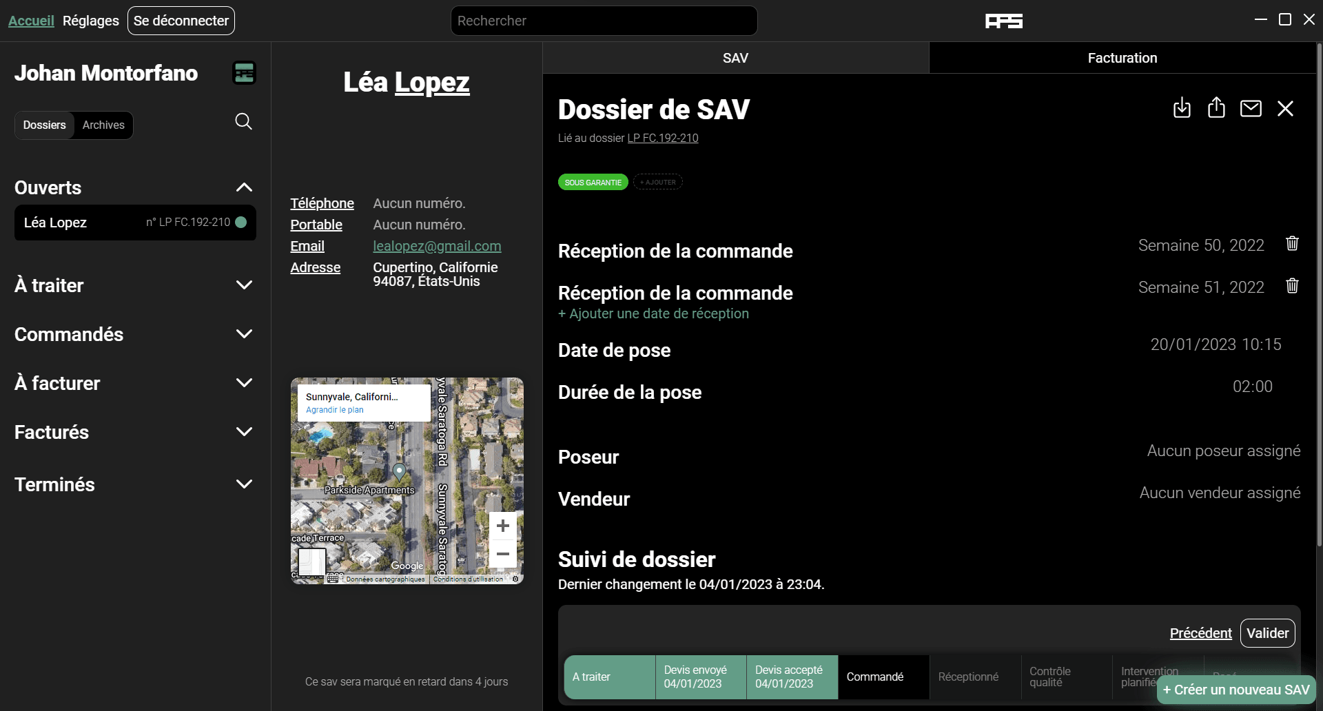 Screenshot of the app